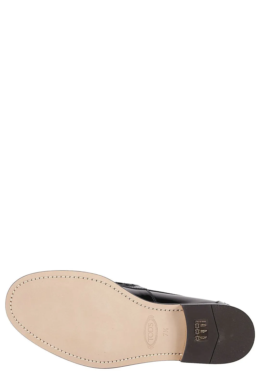 Tod's Logo Plaque Round-Toe Loafers