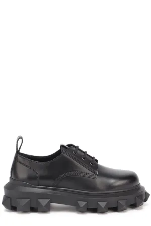 Valentino Garavani Rockstud Lace-Up Derby Shoes