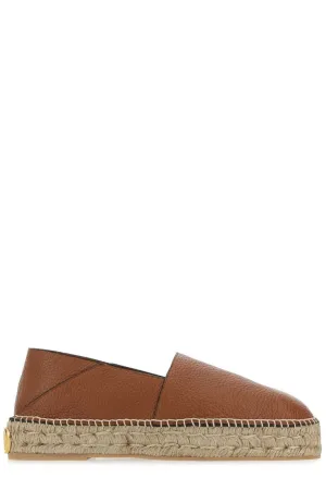 Valentino VLogo Plaque Round Toe Espadrilles