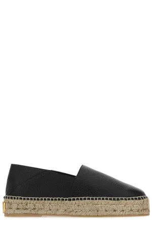 Valentino VLogo Plaque Round Toe Espadrilles