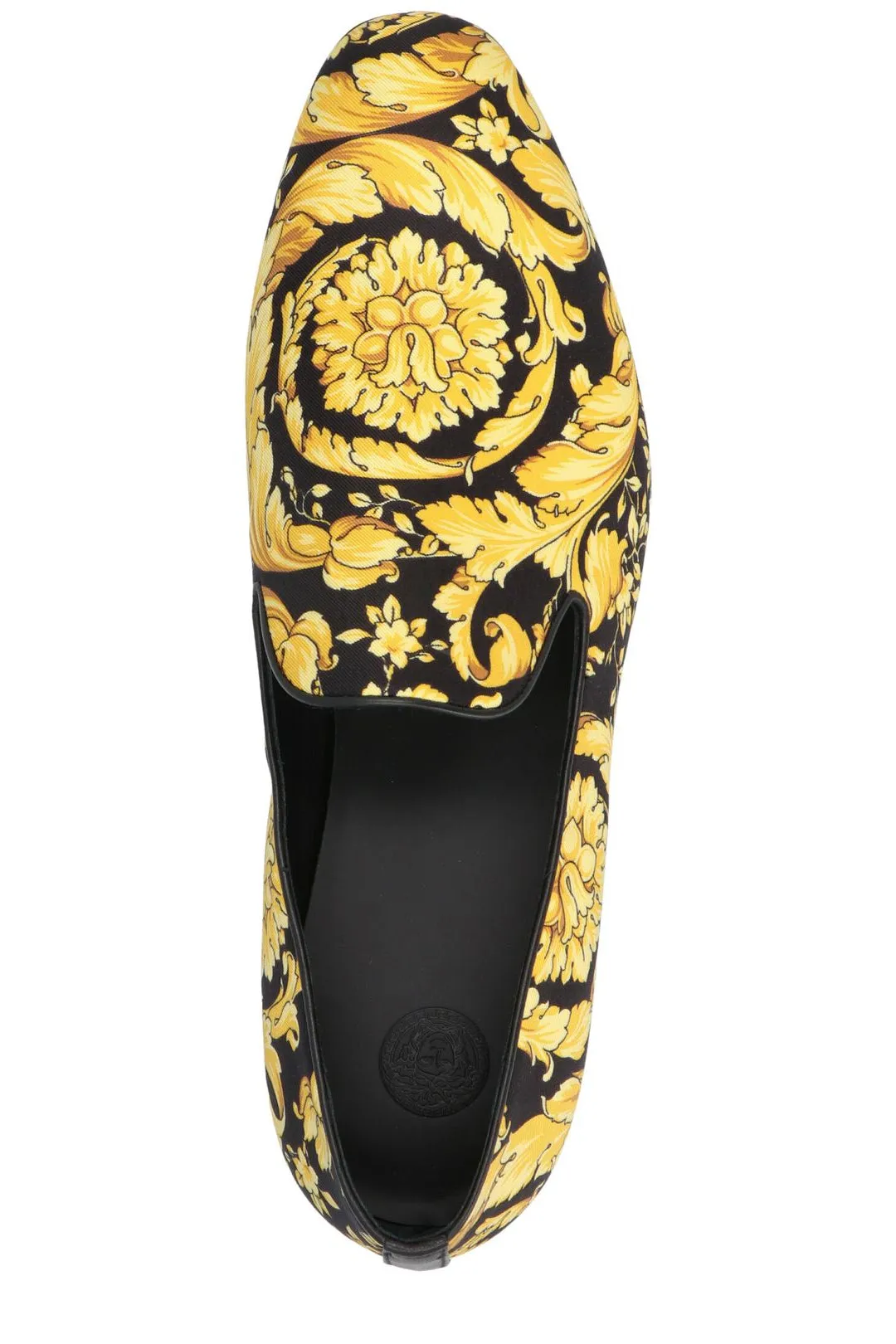 Versace Baroque Pattern Pointed Toe Loafers