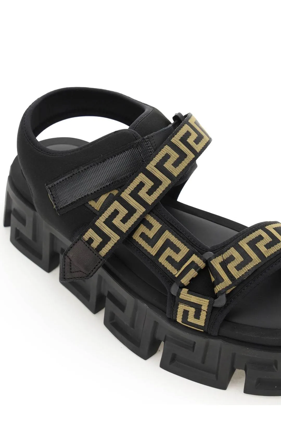 Versace Greca Touch Strap Open Toe Sandals