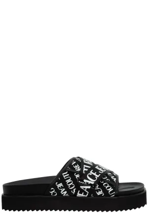 Versace Jeans Couture Baroque Printed Logo Strap Sandals