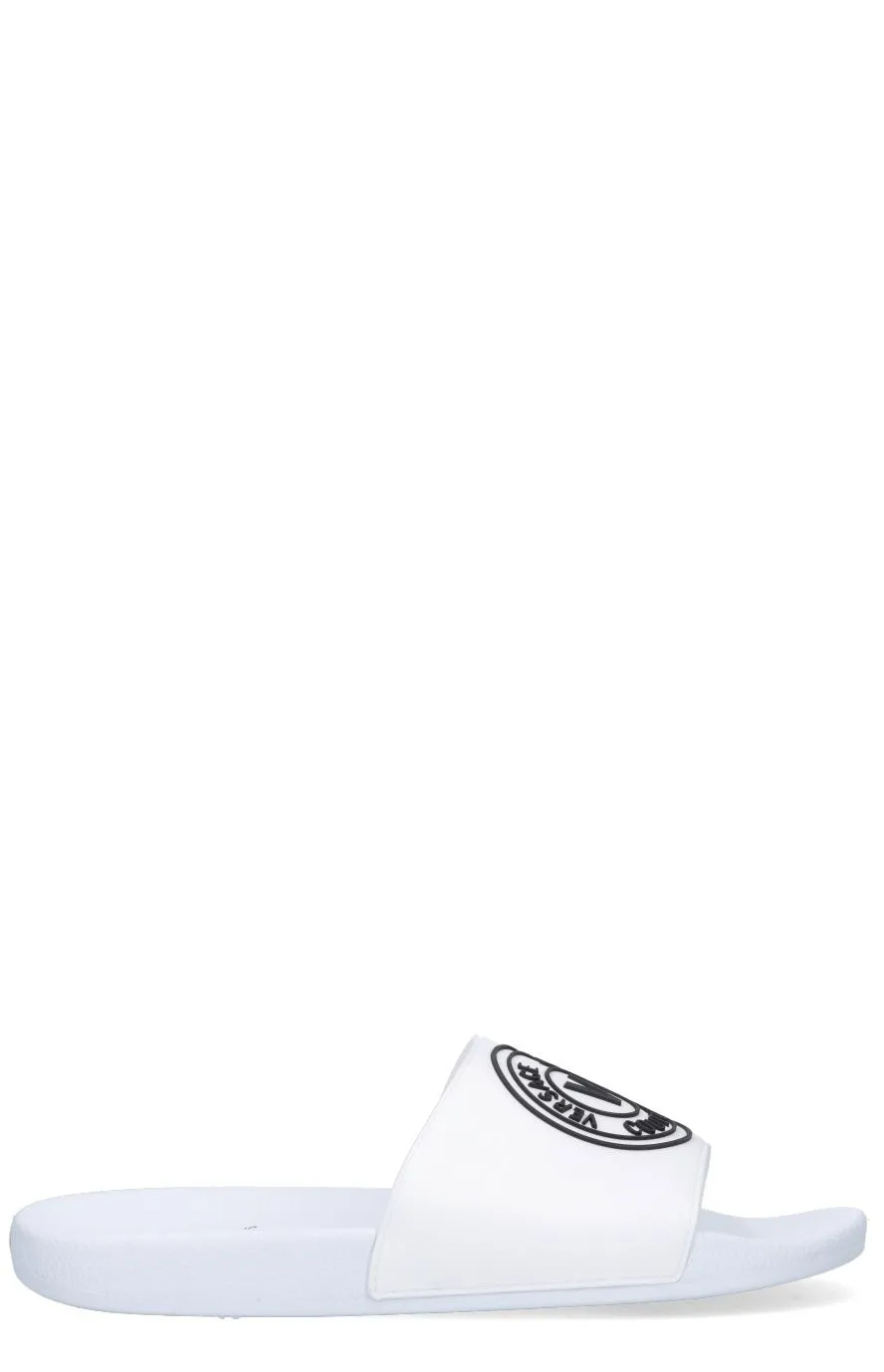 Versace Jeans Couture Logo Detailed Slip-On Sandals