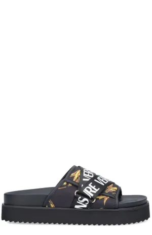 Versace Jeans Couture Logo Strap Open Toe Slides