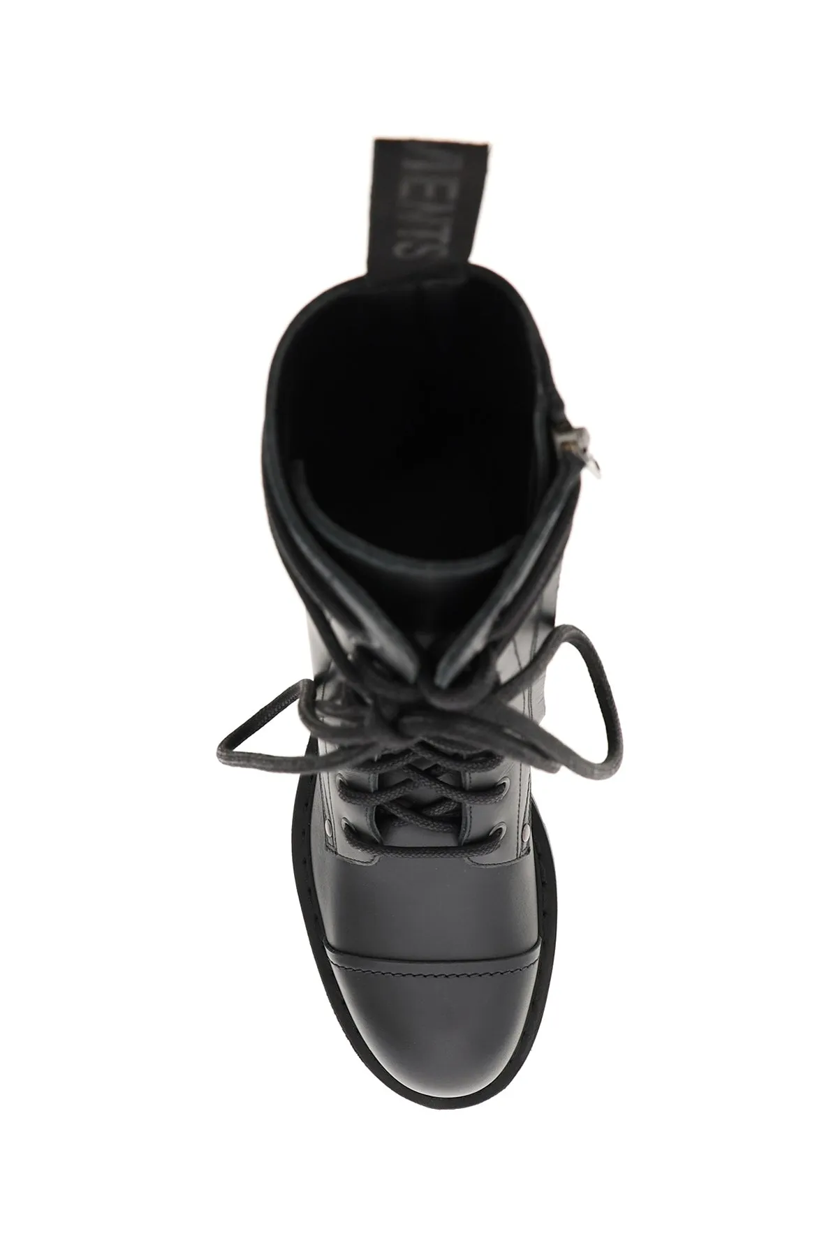 Vetements Logo Printed Lace-Up Round Toe Boots
