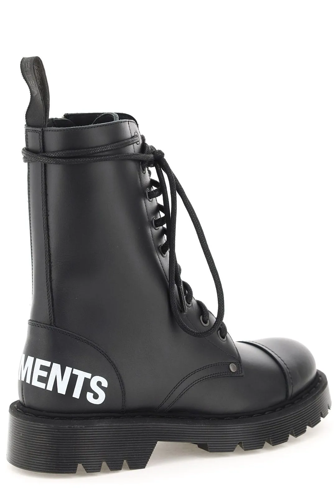 Vetements Logo Printed Lace-Up Round Toe Boots