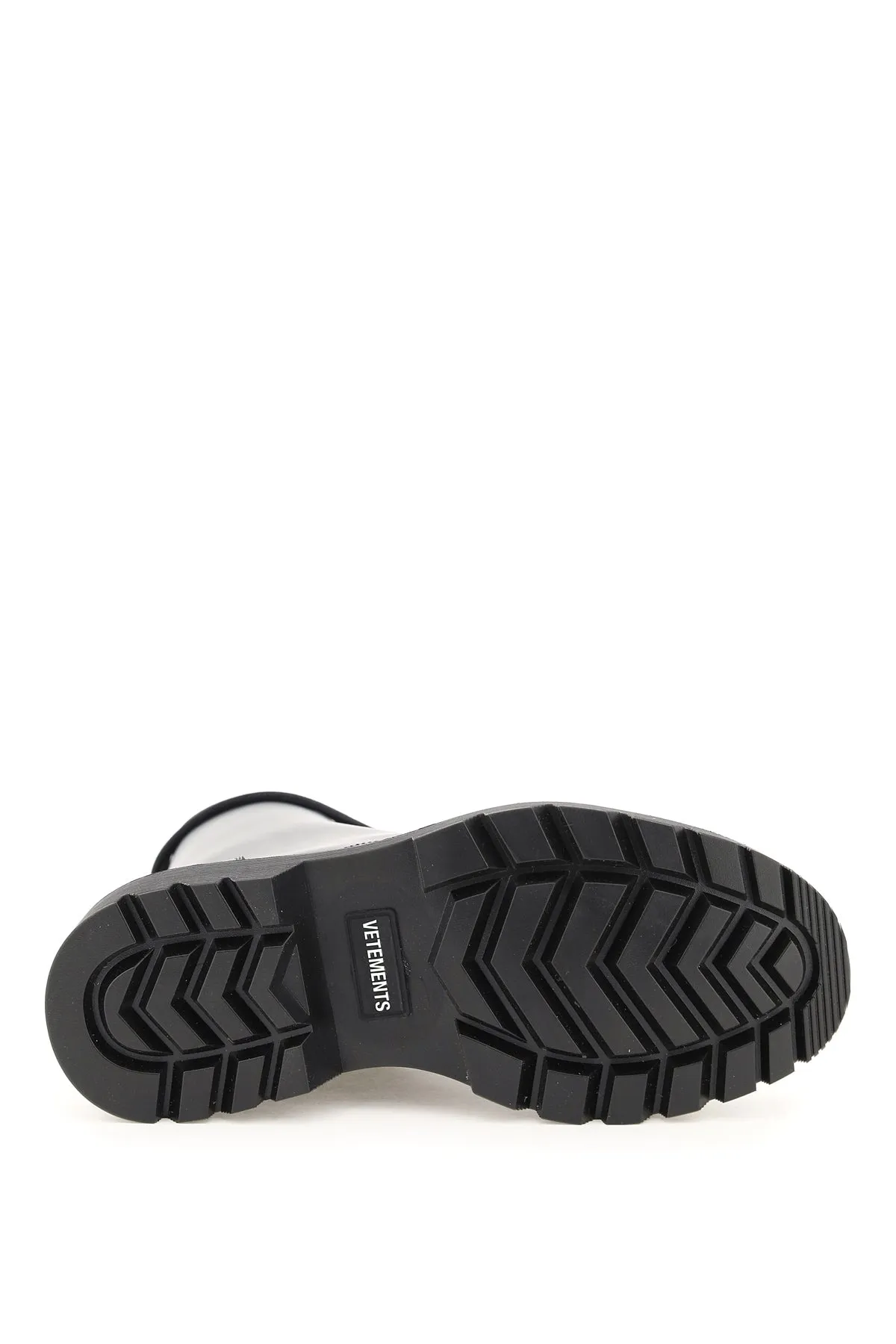 Vetements Logo Printed Lace-Up Round Toe Boots